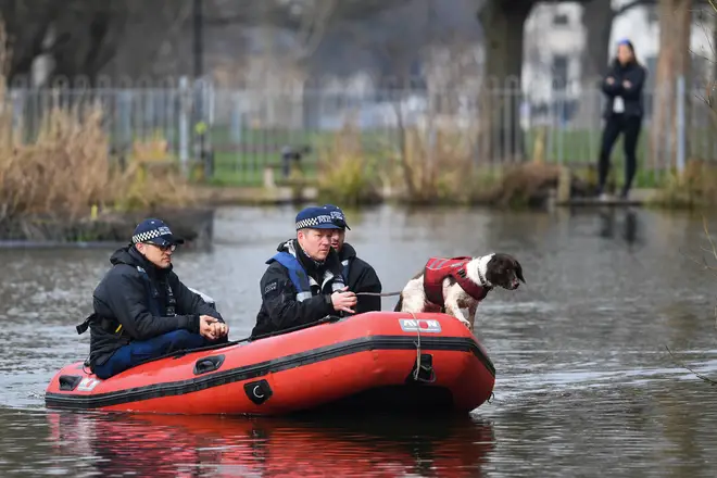 On Tuesday sniffer dogs were used to search Clapham Common.