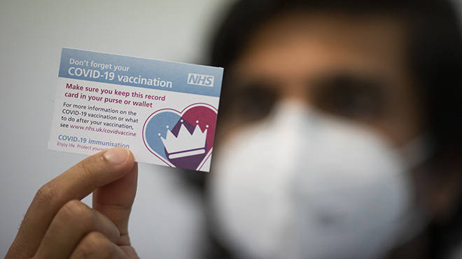 Vaccine cards are given to everyone in the UK who has had their coronavirus jab