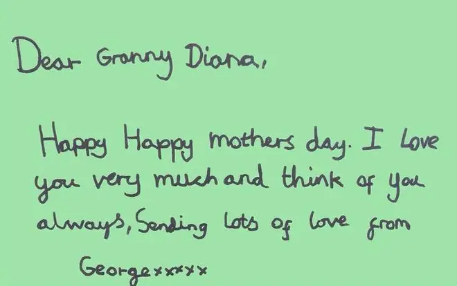 Prince George sent his love to "Granny Diana" and said he is always thinking of her