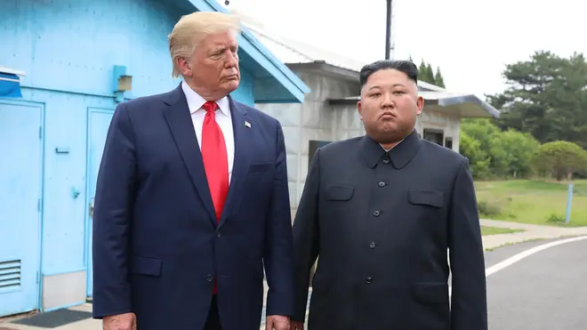 Former US president Donald Trump meets North Korean leader Kim Jong-un in 2019