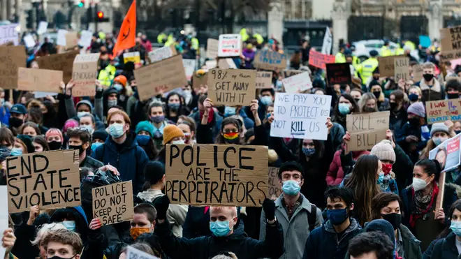 Protests will be legally allowed under Covid-19 rules from March 29, Downing Street has said