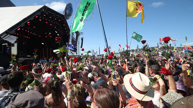 A crowd at the Glastonbury Festival at Worthy Farm in Somerset (file image)