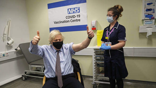 Boris Johnson said getting the jab is "best thing we can do to get back" to normal