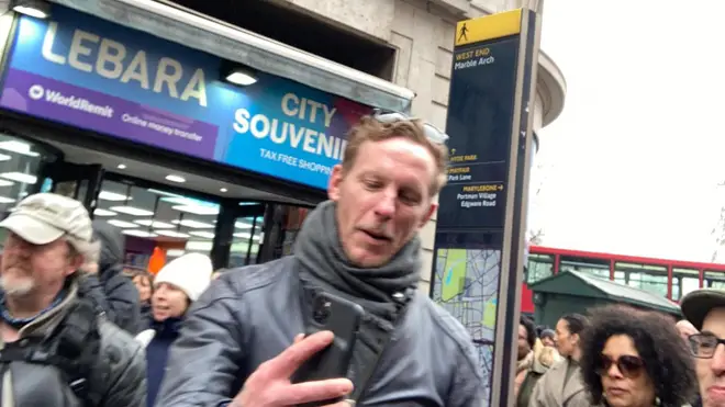 Actor Laurence Fox joined the anti-lockdown protest