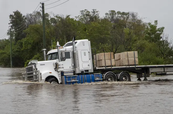 Motorists have been warned to stay off the roads, with many getting stranded in deep floodwater.