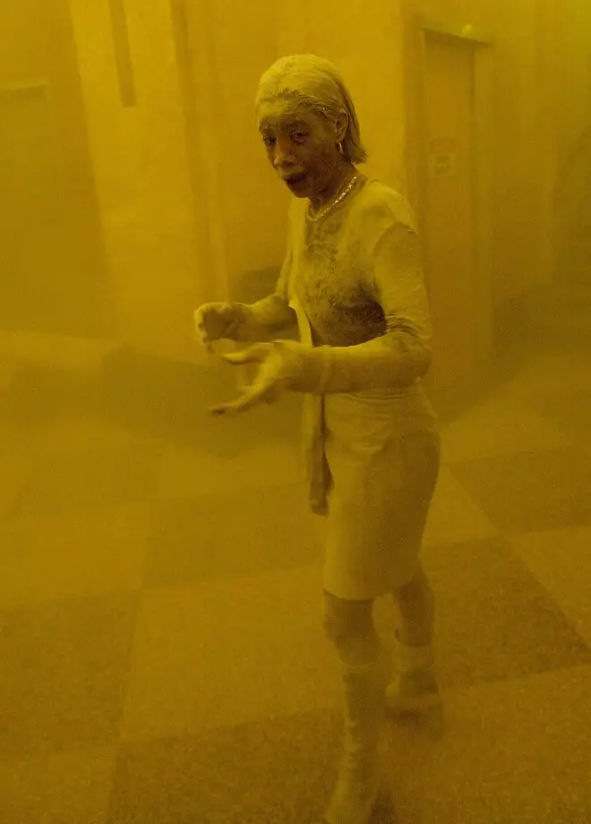 The famous image of the woman covered in dust after 9/11