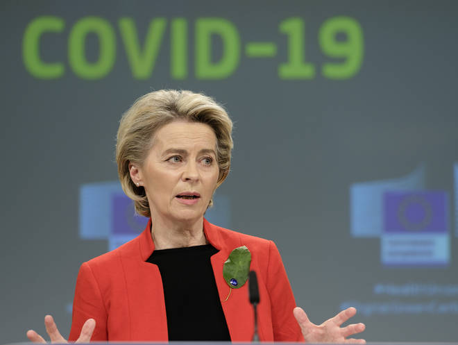 EU Commission President Ursula Von Der Leyen said Europe is "ready to use whatever tool we need" to get more vaccines.