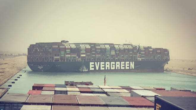 A large shipping container has ran aground in the Suez Canal, blocking one of the busiest shipping routes on the planet.