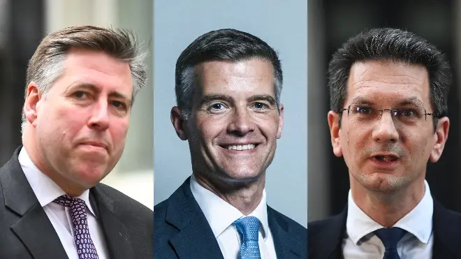 From left to right: Sir Graham Brady, Mark Harper and Steve Baker voted against the government