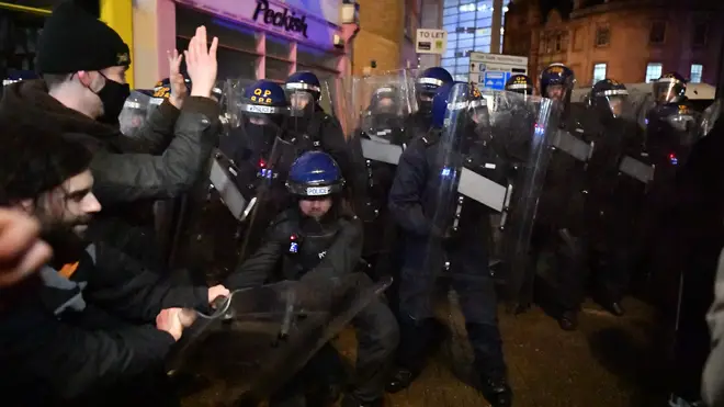 Police made arrests as they cleared protesters from the streets of Bristol