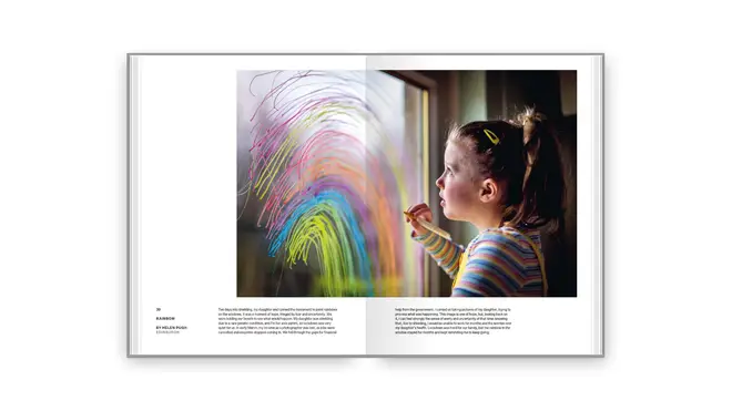 Helen Pugh's photo of her daughter painting a rainbow, 10 days into shielding, was one of those selected for the book.