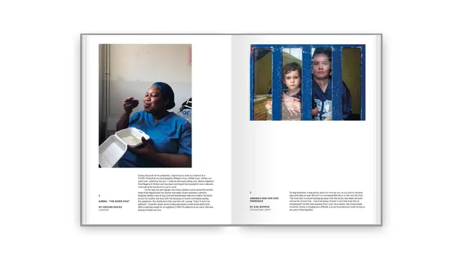 Hospital cleaners and children stuck inside are amongst poignant portraits that show Britain under lockdown.