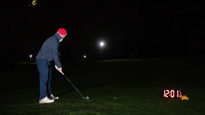 Golfers teed off just after midnight on Monday morning
