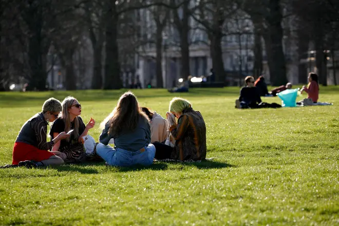 Groups of up to six people or two households are permitted to sit outside from Monday in England.