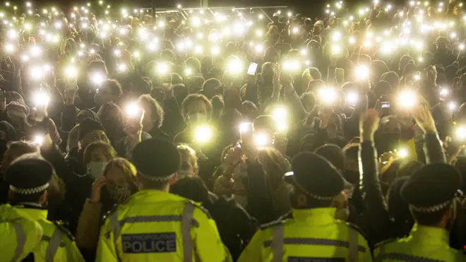 The police were criticised after breaking up Sarah Everard's vigil.