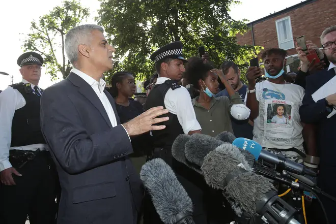Sadiq Khan speaking to media the morning after the fire at Grenfell Tower.