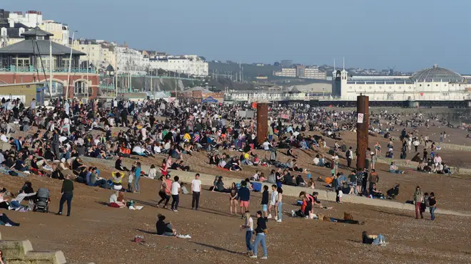 Many enjoyed the warm spring weather on Brighton beach on Tuesday.
