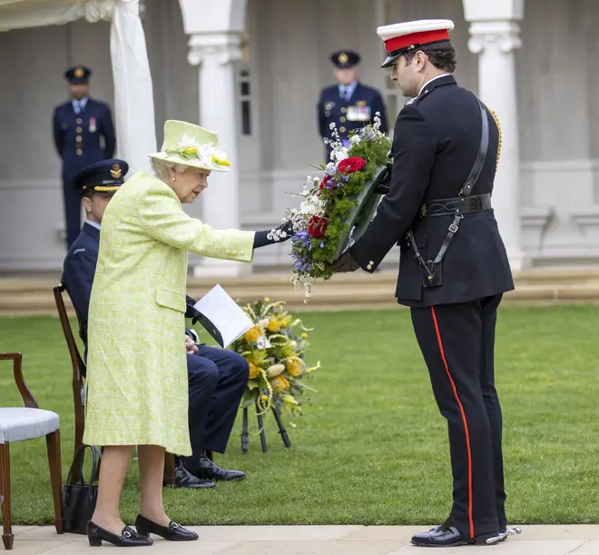 A wreath was laid on behalf of the Queen during the service.