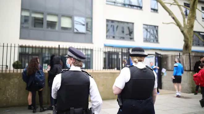 Police officers have been stationed outside Pimlico Academy School