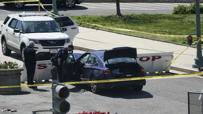 US Capitol Police in Washington DC responded to a report a vehicle rammed into a barrier