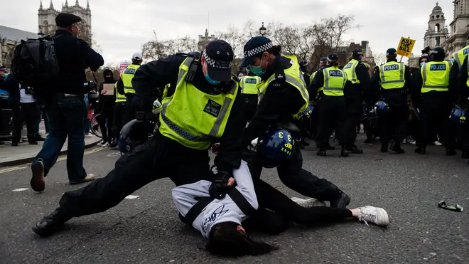 Scores of people were arrested on Saturday during 'Kill the Bill' protests in the capital