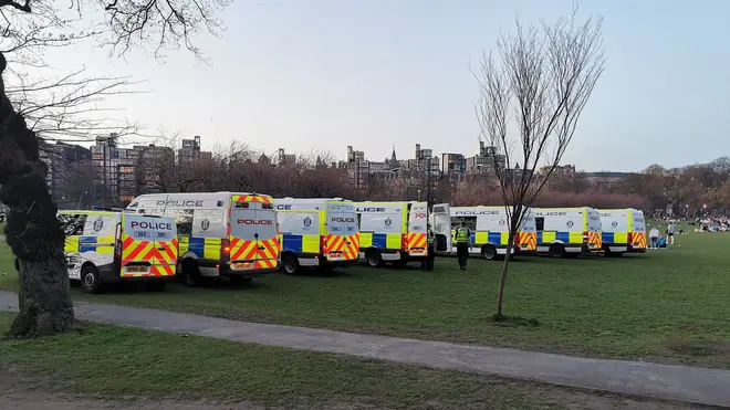 A large number of police were deployed to Edinburgh Meadows on Saturday.