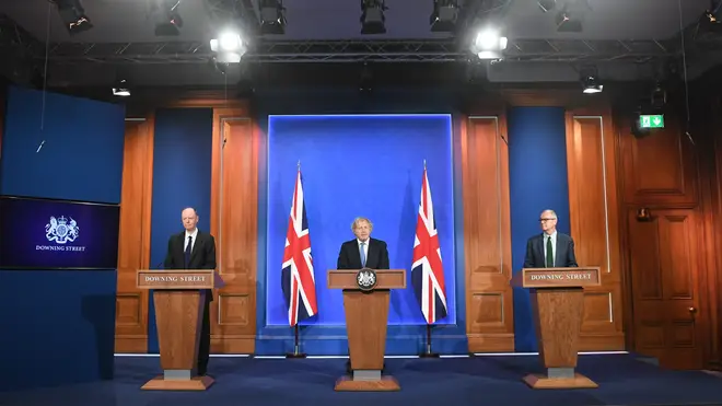 Boris Johnson appeared alongside Professor Chris Whitty and Sir Patrick Vallance