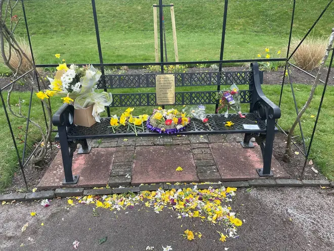The bench and garden memorial's vandalism left residents appalled