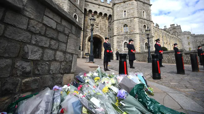 Flowers left at Windsor Castle