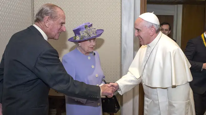 Queen Elizabeth II meets Pope Francis