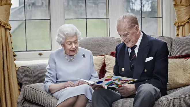 The Duke of Edinburgh pictured with the Queen on their final wedding anniversary