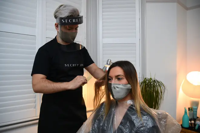 Amy Pallister was the first person to get a Secret Spa hair cut on Monday morning