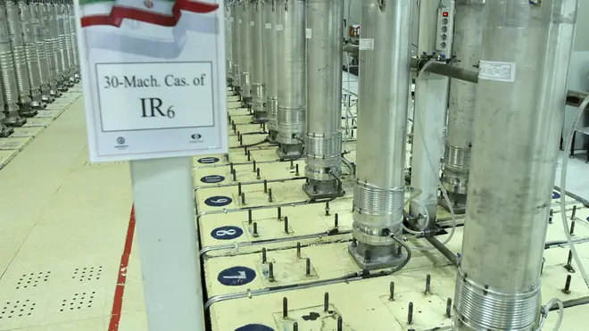 Centrifuge machines in the Natanz uranium enrichment facility in central Iran