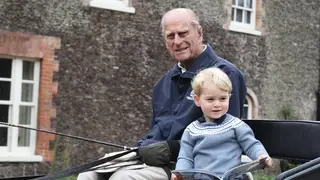 Prince William shared this picture of Prince George with the Duke of Edinburgh