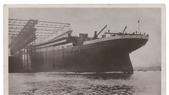 A photocopy provided by RR Auction of a postcard dated May 31 1911 shows the Titanic, in Belfast, Northern Ireland