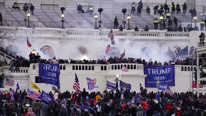 People storm the Capitol in Washington on January 6