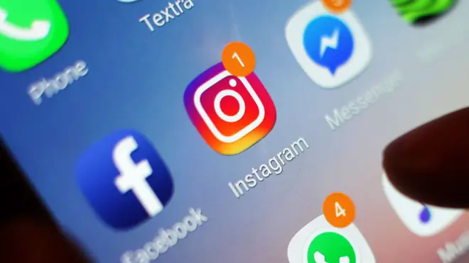 Instagram icon displayed on a mobile phone screen