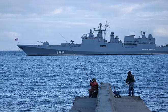 Russian ships performed an exercise in the Black Sea amid tensions in the region