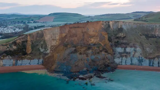 4,000 tonnes of land came down on the beach in Dorset