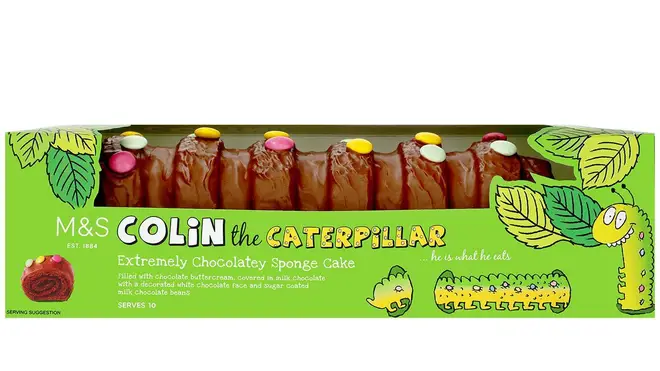 An M&S Colin the Caterpillar cake