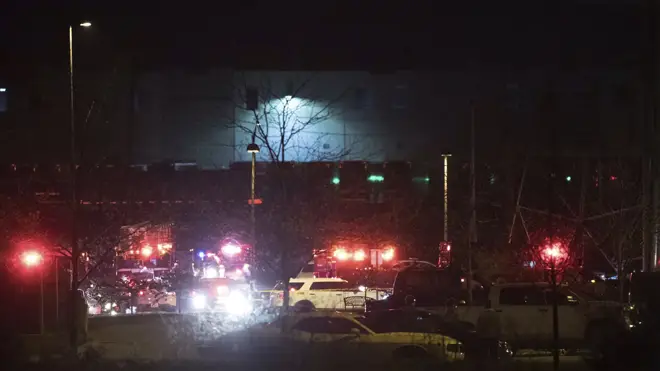 A gunman said to be armed with automatic weapons opened fire at the facility in Indianapolis