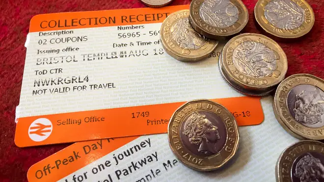 Train tickets and cash