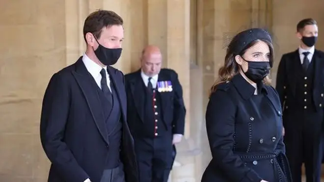 Jack Brooksbank and Princess Eugenie ahead of the funeral