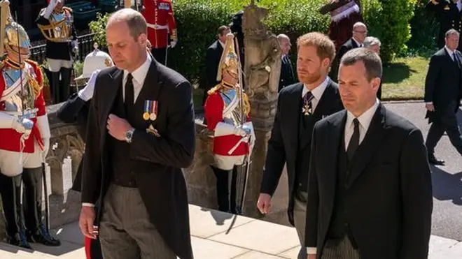 The Duke of Cambridge, The Duke of Sussex and Peter Phillips