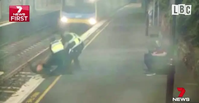 Hero PSOs save woman from oncoming train