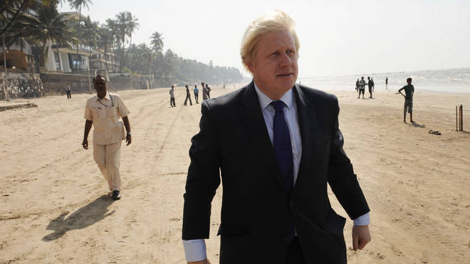 Boris Johnson has cancelled his trip to India (pictured during a previous trip)