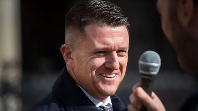 Tommy Robinson arrives at the Royal Courts of Justice