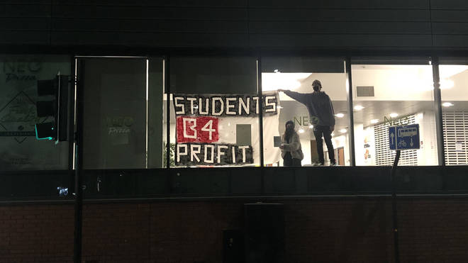 Sheffield Hallam University students began occupying a building on Thursday night