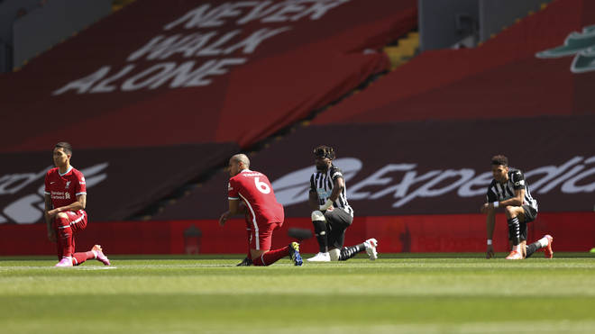 Players have been taking the knee to show support for the fight against racism