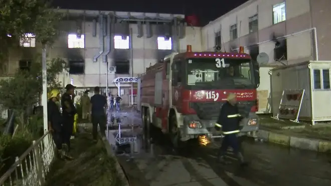 A fire which broke out in a Covid-19 hospital has killed at least 24 people